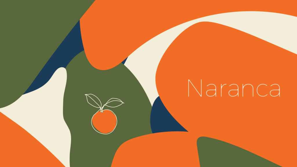 Naranca retail identity artwork in a warm artisan palette.